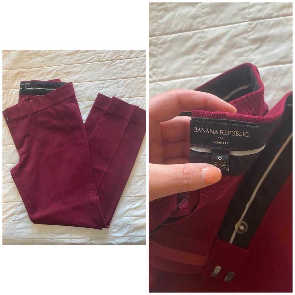 Banana Republic Sloan Pants Size 6 maroon